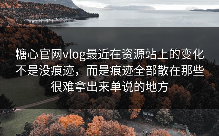 糖心官网vlog最近在资源站上的变化不是没痕迹，而是痕迹全部散在那些很难拿出来单说的地方