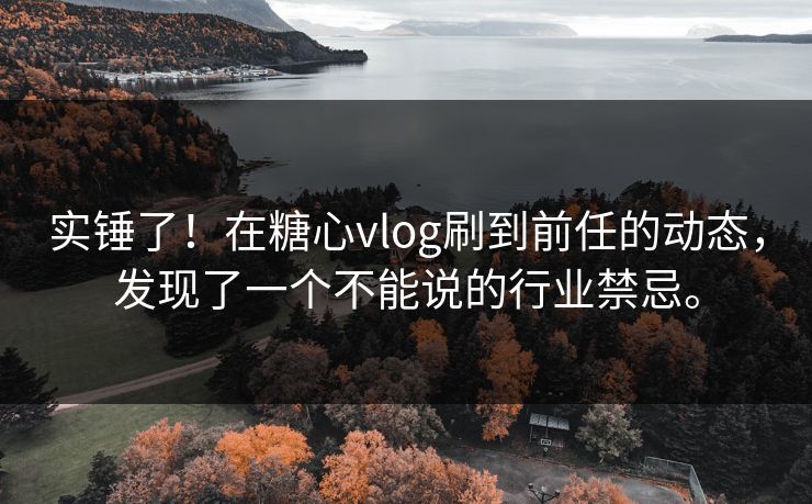 实锤了！在糖心vlog刷到前任的动态，发现了一个不能说的行业禁忌。