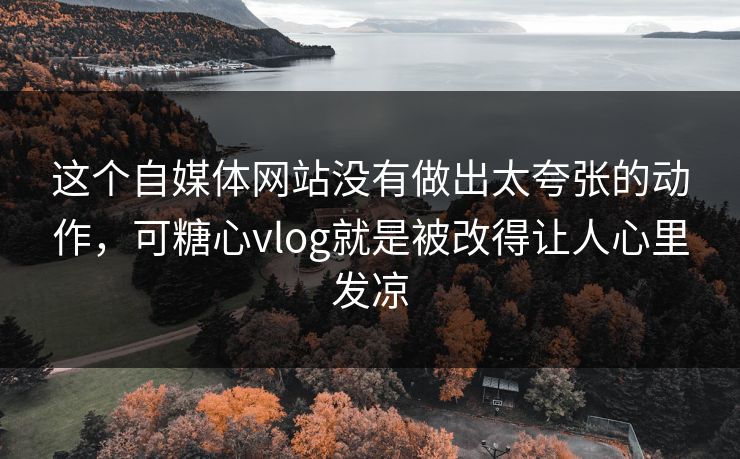 这个自媒体网站没有做出太夸张的动作，可糖心vlog就是被改得让人心里发凉